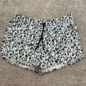 Leopard print athletic shorts